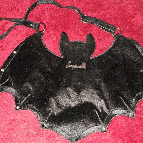 Sourpuss Handbags - Sourpuss Velour Bat Purse